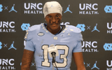 North Carolina wide receiver Jordan Shipp speaks to the media following Saturday's loss.